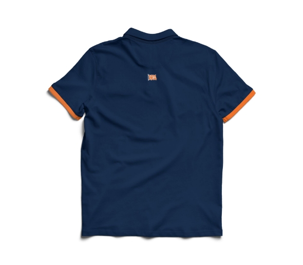 Picture of Basic Polo Shirt with Orange Trim Diagonal Logo - CSM