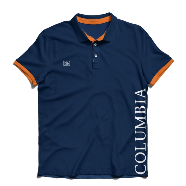 Picture of Basic Polo Shirt with Orange Trim Vertical Logo - CSM
