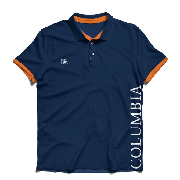 Picture of Polo Shirt with Orange Trim - Vertical Logo