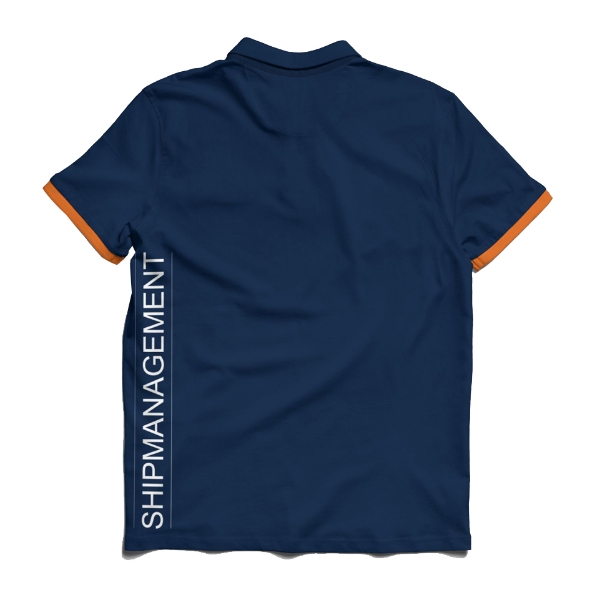 Picture of Basic Polo Shirt with Orange Trim Vertical Logo - CSM