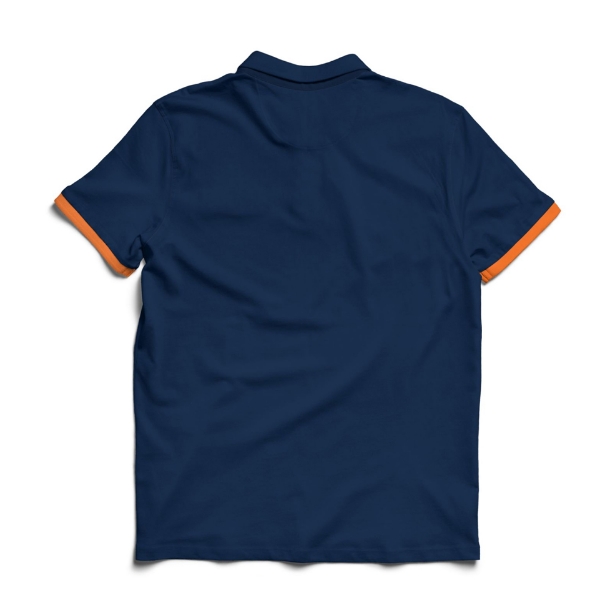 Picture of Basic Polo Shirt with Orange Trim Diagonal Logo - CSM
