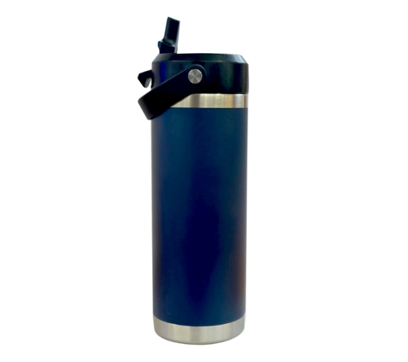 Picture of INSULATED WATER BOTTLE WITH STRAW - NAVY BLUE