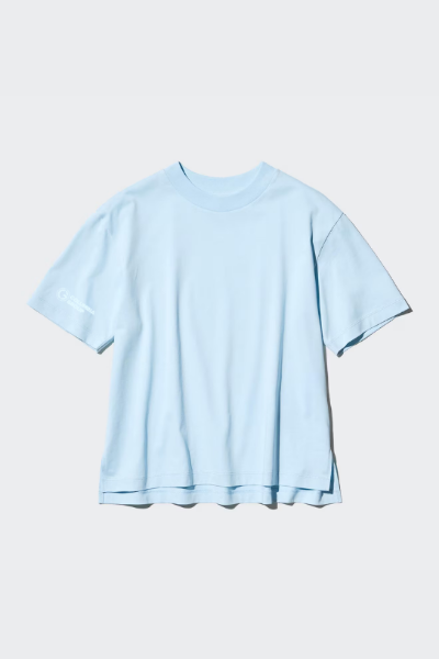 Picture of UNIQLO AIRISM COTTON T-SHIRT LIGHT BLUE - CG