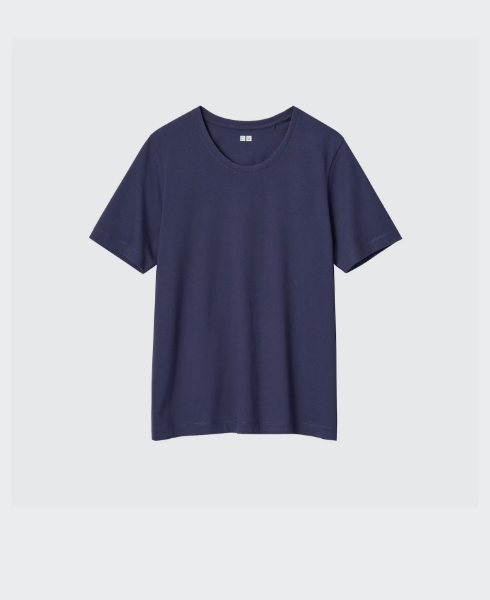 Picture of UNIQLO SUPIMA 100% COTTON CREW T-SHIRT NAVY - CG
